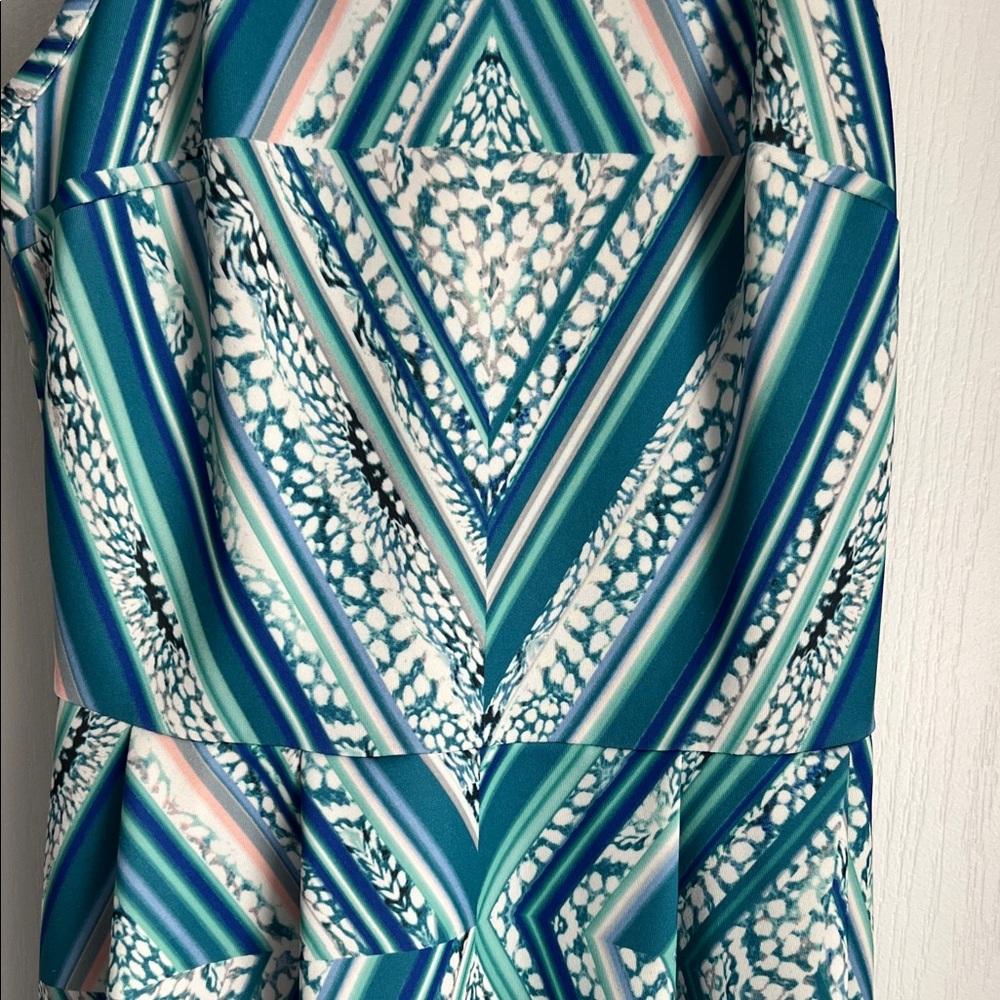 Massimo Blue and White Patterned Mini Dress - Picture 3 of 6